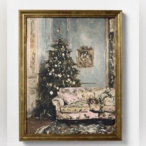 Studio McGee Moody Christmas Scene Framed Wall Art 11”x14”
